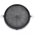 BBQ Grill Pan With Maifan Stone Coated Surface Portable Nonstick Griddle For Indoor Outdoor 32cm Round A