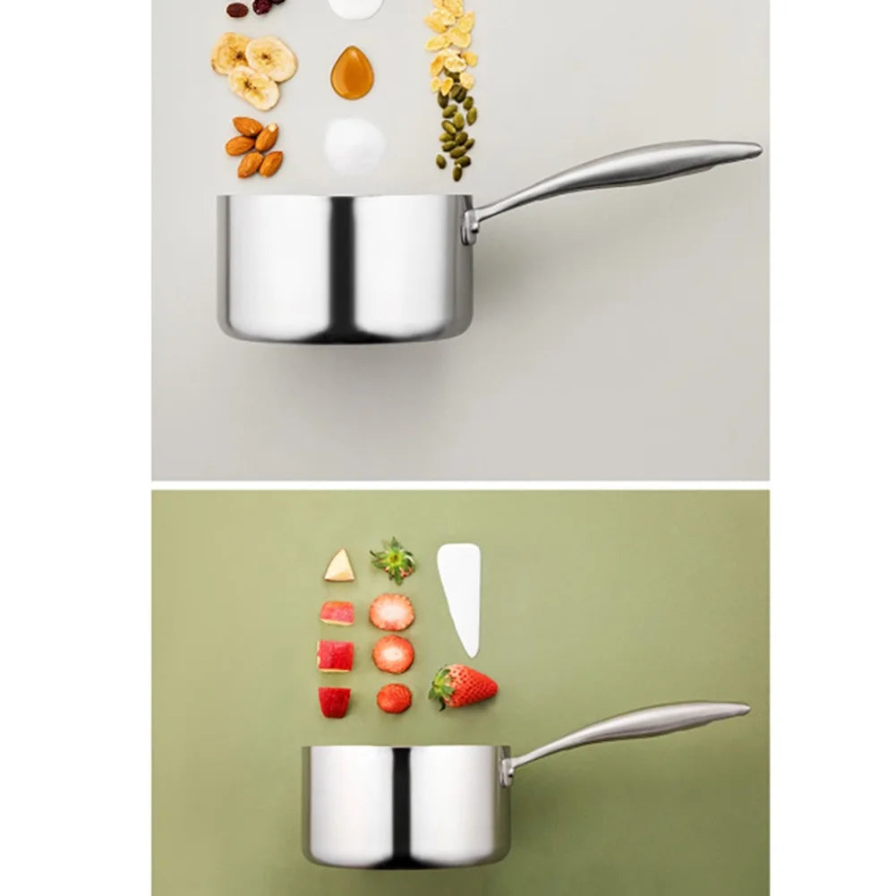 Stainless Steel Saucepan with Heat-Resistant Handle