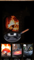 Handmade Uncoated Cast Iron Skillet 28cm