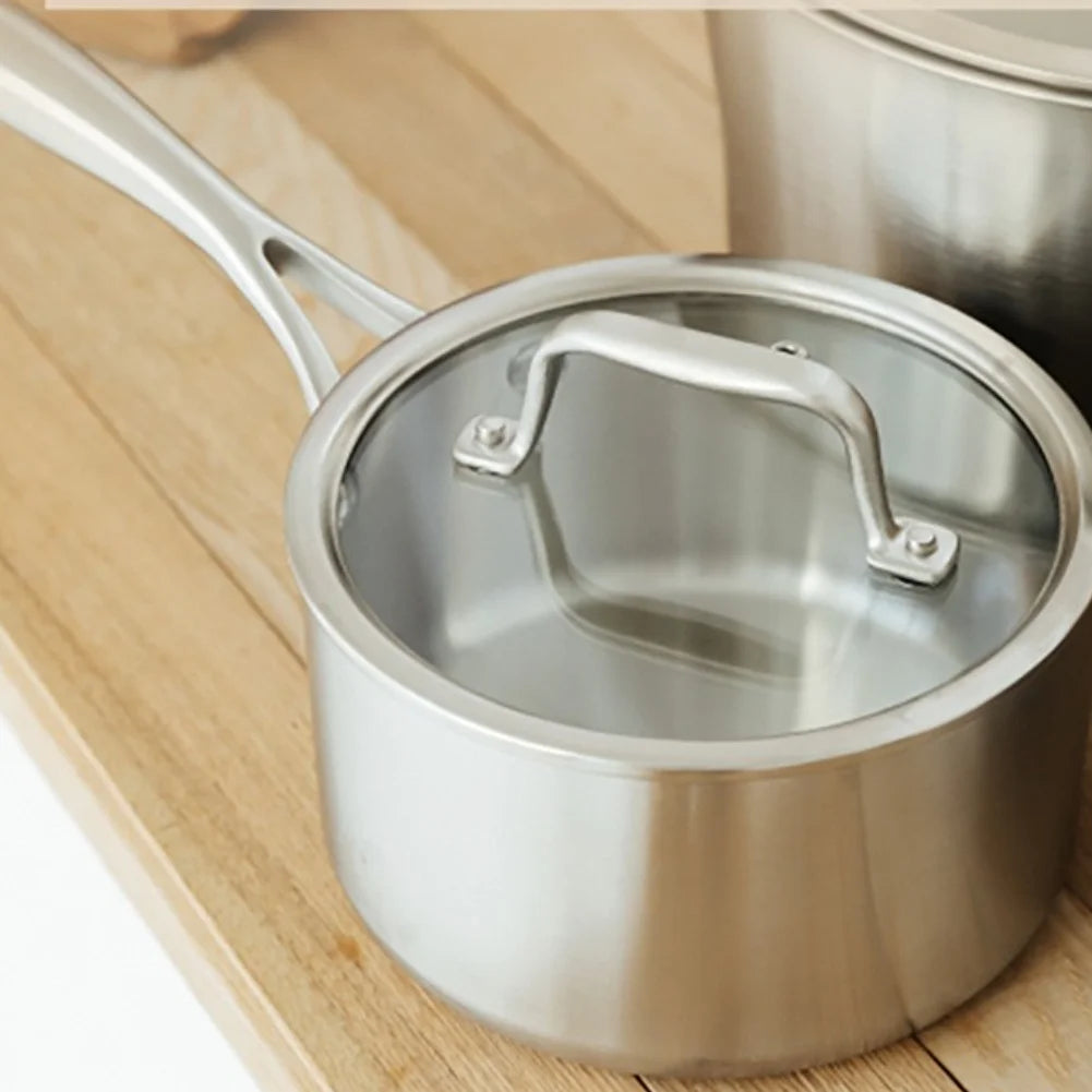 Stainless Steel Saucepan with Heat-Resistant Handle