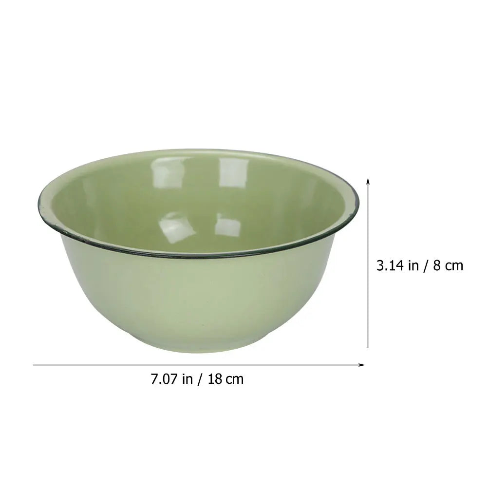 Enamel Mixing Bowl | Salad & Soup Bowl | 3 Sizes | Green 18cm Green