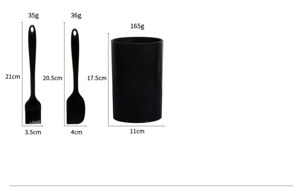 Silicone Kitchen Utensils Set with Stainless Steel Handles – Non-Stick, Heat-Resistant Cooking Utensils for Everyday Cooking & Baking, Available in 4 Colours & Multiple Set Sizes