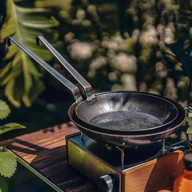 28cm Pre-Seasoned Carbon Steel Frying Pan – Uncoated, Oven Safe | Gas & Induction Compatible