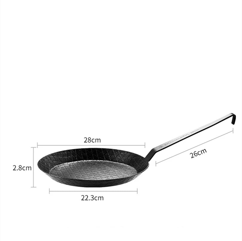28cm Pre-Seasoned Carbon Steel Frying Pan – Uncoated, Oven Safe | Gas & Induction Compatible