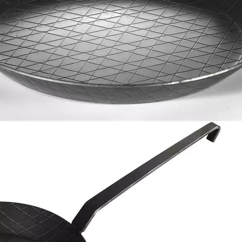 28cm Pre-Seasoned Carbon Steel Frying Pan – Uncoated, Oven Safe | Gas & Induction Compatible