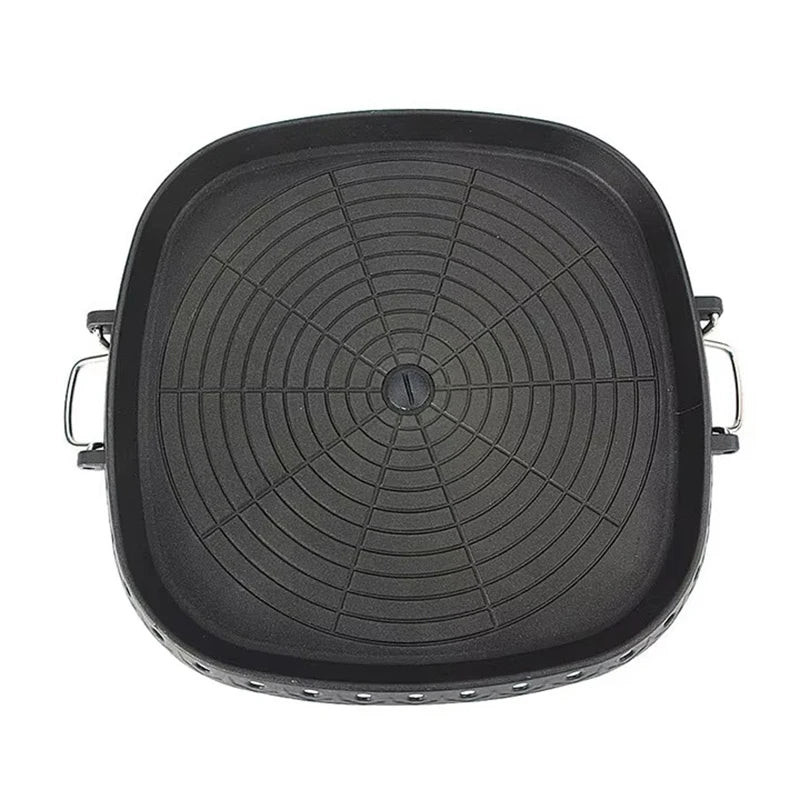BBQ Grill Pan With Maifan Stone Coated Surface Portable Nonstick Griddle For Indoor Outdoor 32cm Square A