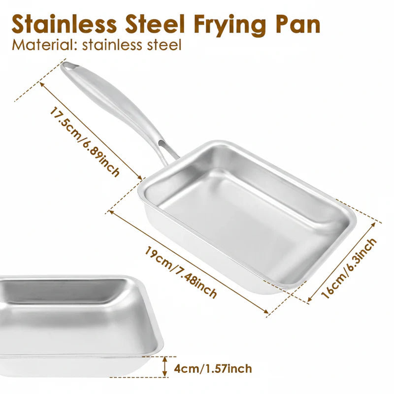 Stainless Steel Tamagoyaki Japanese Omelette Pan