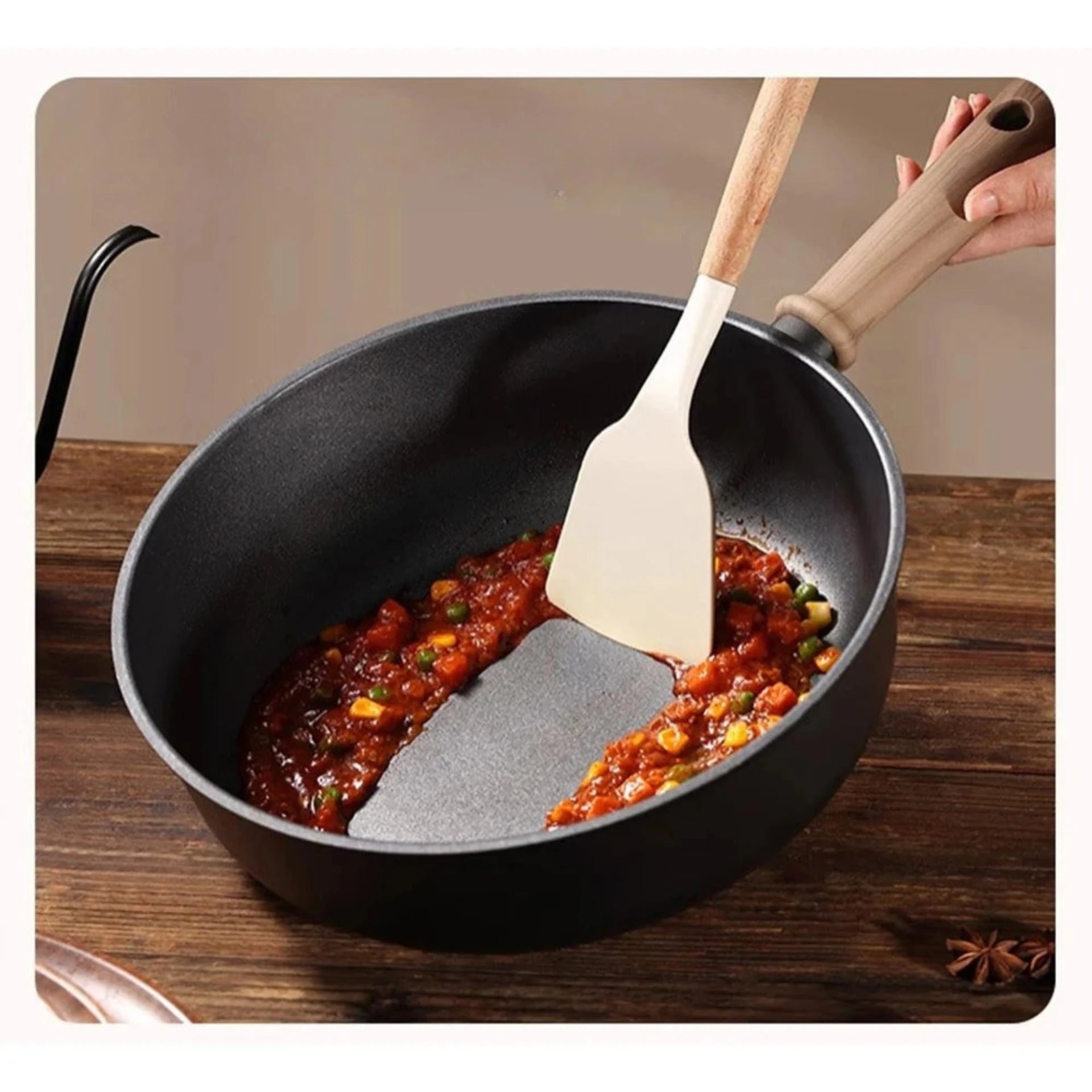 28cm Titanium Nonstick Deep Frying Pan With Glass Lid For Induction Electric Gas Stoves Eco Friendly Cookware