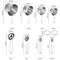 8-Piece Gold Stainless Steel Measuring Cups & Spoons Set Silver 8-piece set