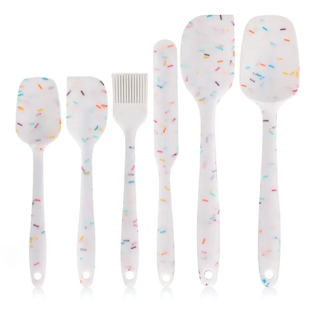 6-Piece Silicone Spatula Set – Food-Grade, Heat Resistant , Non-Scratch, Dishwasher Safe, Great for Baking, Cooking, and Everyday Kitchen Use