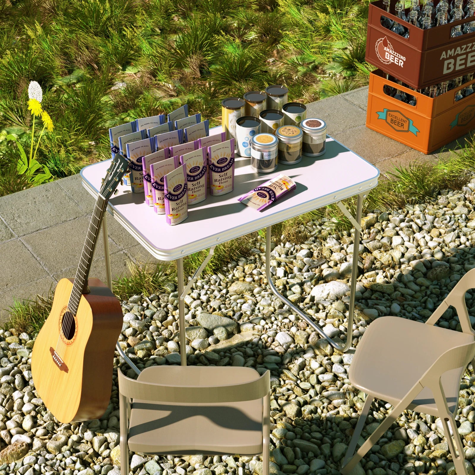 Adjustable Height Folding Table | Aluminium & MDF | 9 Size Options | Indoor & Outdoor