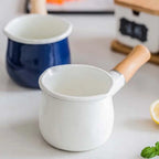 Mini Enamel Milk Pan with Wooden Handle | 500ml | 3 Colours