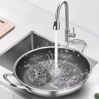 Honeycomb-Textured Stainless Steel Hybrid Wok & Stir-Fry Pan with Double Handles – Large Nonstick Pan, Available in 24cm/28cm
