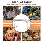 Adjustable Height Folding Table | Aluminium & MDF | 9 Size Options | Indoor & Outdoor