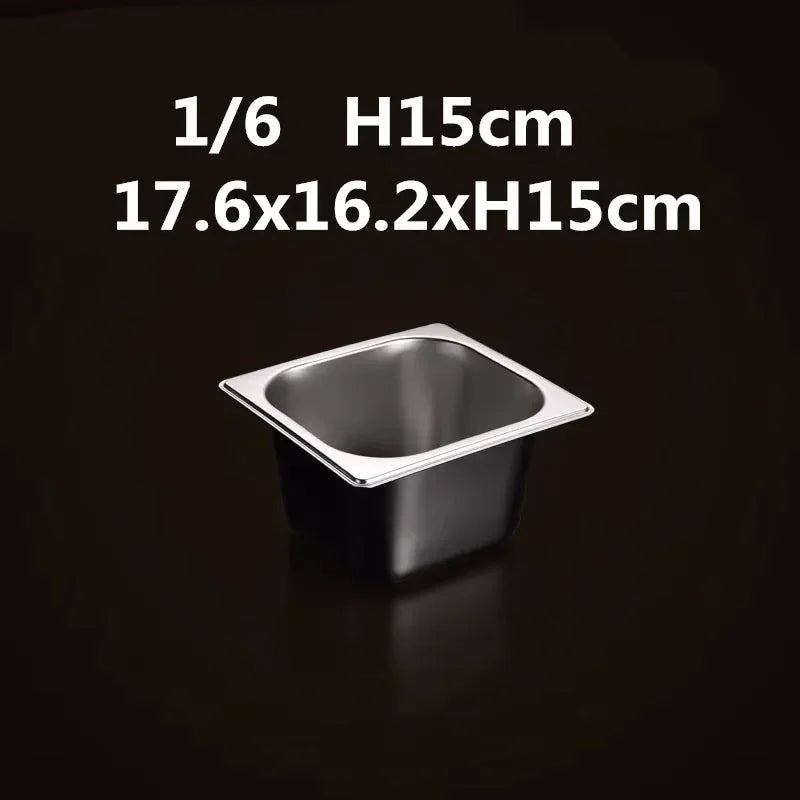 304 Stainless Steel Gastronorm GN Food Pans with Lids – 1/9, 1/6, 1/4, 1/3 & 1/2 Sizes for Buffet, Chafing & Catering 1-6 17.6x16.2x14.4cm