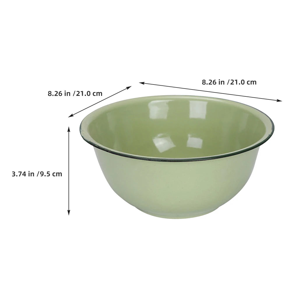 Enamel Mixing Bowl | Salad & Soup Bowl | 3 Sizes | Green 21cm Green