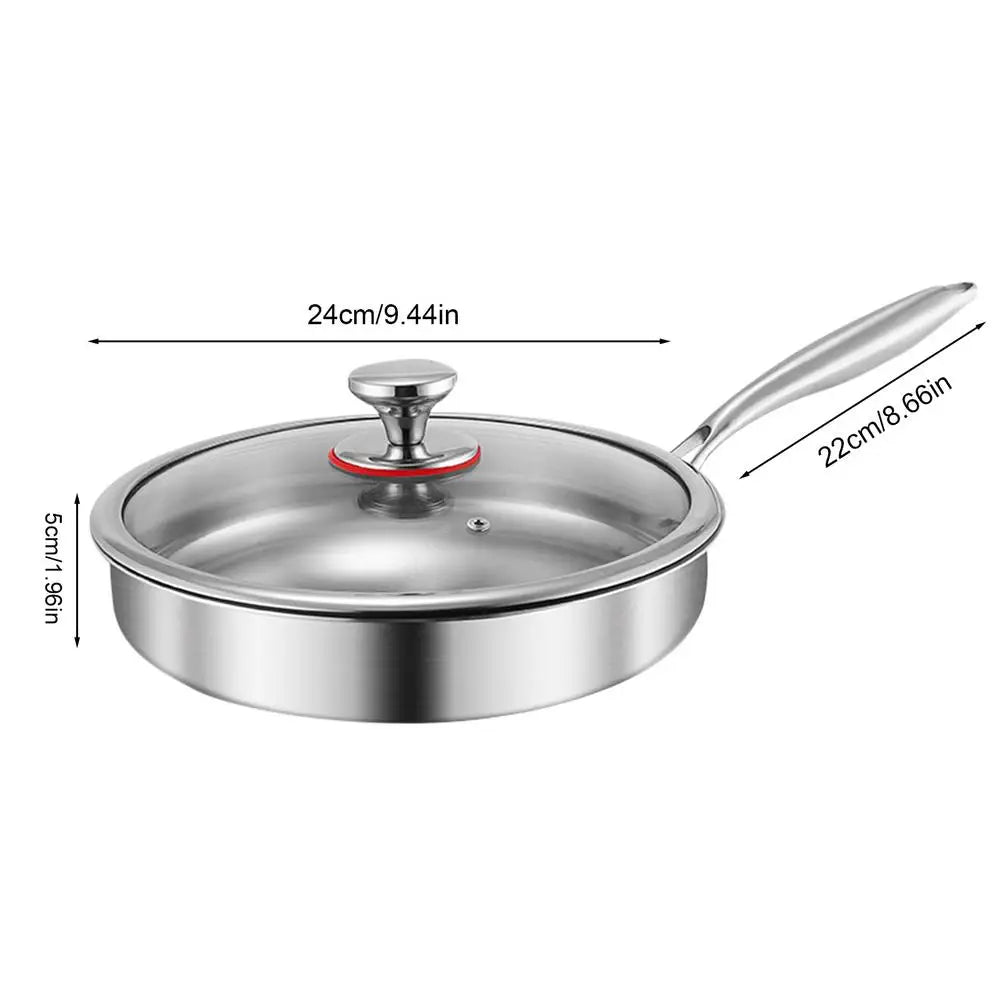 Titanium Alloy Frying Pan with Glass Lid – Scratch Resistant, Detachable Handle, Induction Compatible, Available in 20cm, 22cm, 24cm & 26cm 24cm