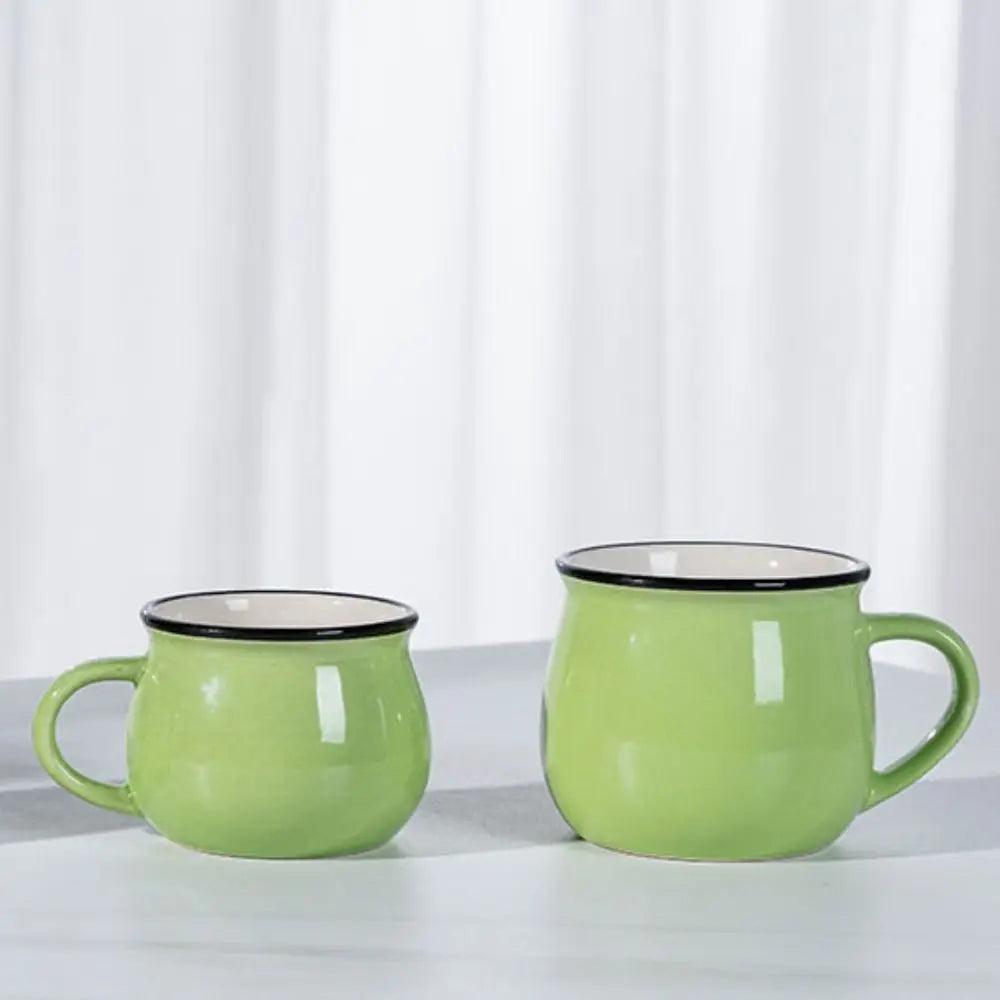 Nordic Ceramic Coffee Mug & Tea Cup – Solid Colour, Vintage Style, Available in 300ml & 400ml, Multiple Colours