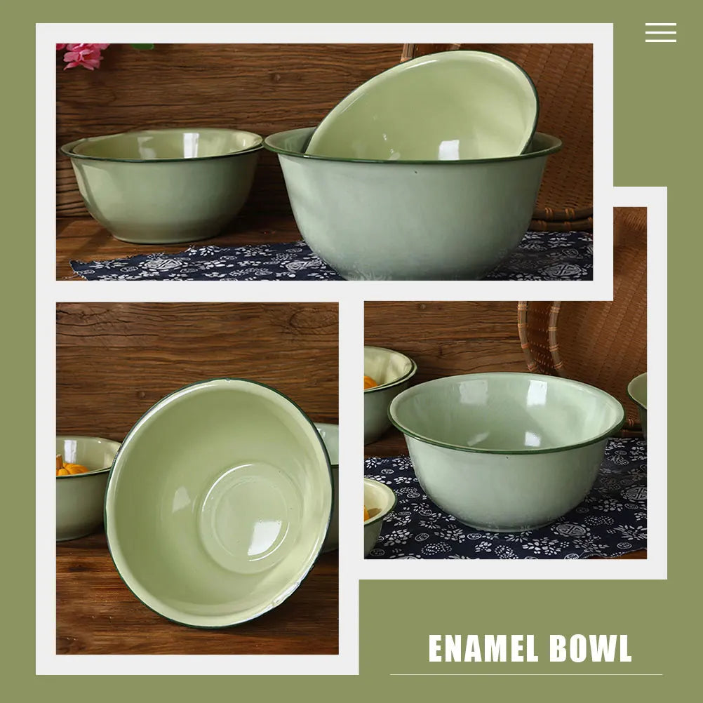 Enamel Mixing Bowl | Salad & Soup Bowl | 3 Sizes | Green