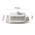 Enamel Butter & Cheese Dish with Lid | Retro Style | 19.3x14.2cm | 3 Colours white 19.3x14.2cm
