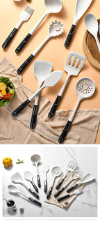 Silicone Kitchen Utensil Set with ABS Handle – Heat Resistant, Non-Stick Safe, Eco-Friendly, Great for Cooking, Baking, and Everyday Kitchen Use