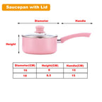 Non-Stick Aluminium Saucepan with Lid – Induction & Gas Compatible, Available in 1.4L & 2.2L