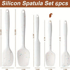 6-Piece Silicone Spatula Set – Food-Grade, Heat Resistant , Non-Scratch, Dishwasher Safe, Great for Baking, Cooking, and Everyday Kitchen Use
