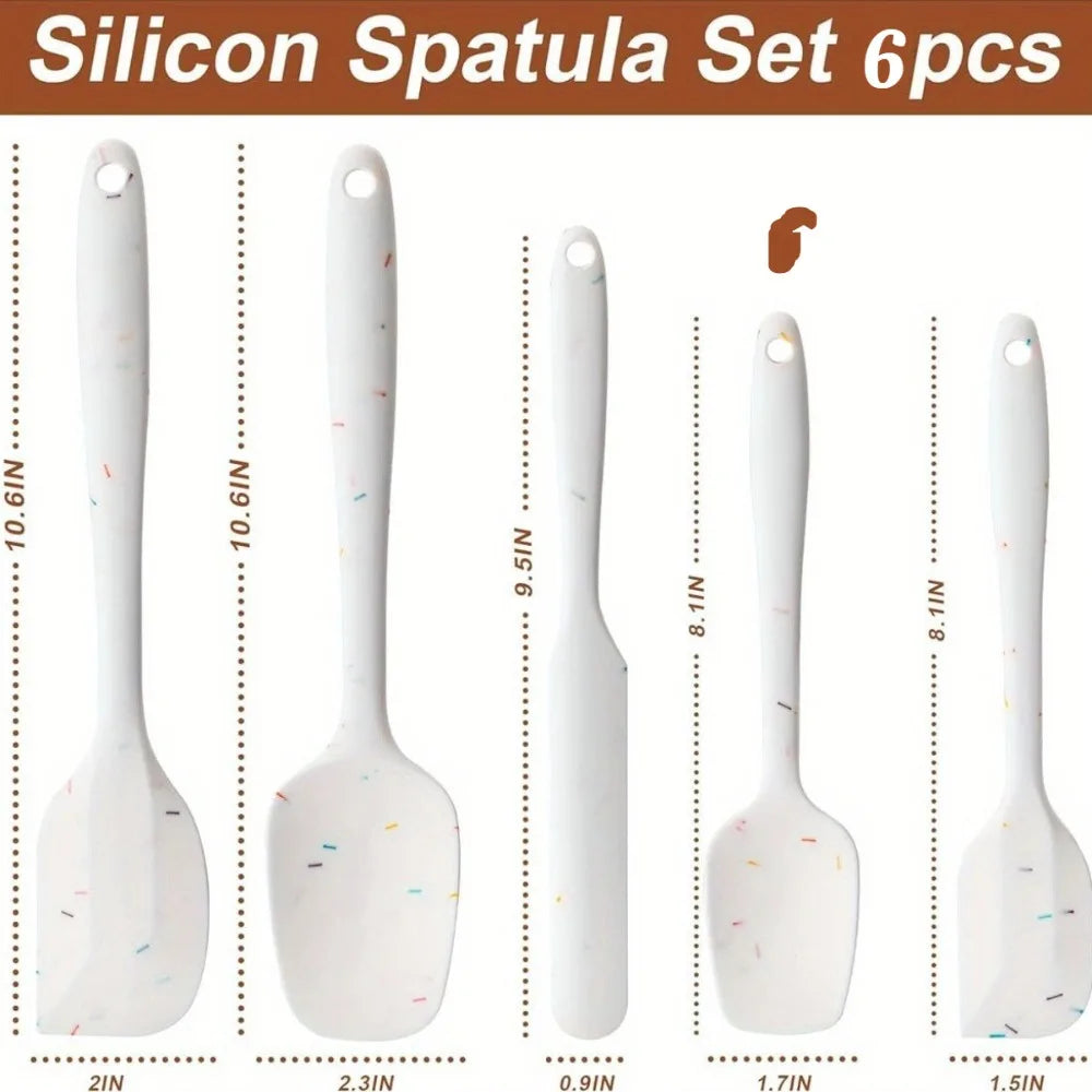 6-Piece Silicone Spatula Set – Food-Grade, Heat Resistant , Non-Scratch, Dishwasher Safe, Great for Baking, Cooking, and Everyday Kitchen Use