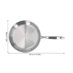 28cm Stainless Steel Frying Pan with Ergonomic Handle – 304 Stainless Steel, Uncoated, 3-Layer Base, Great for Searing, Frying, and Everyday Cooking