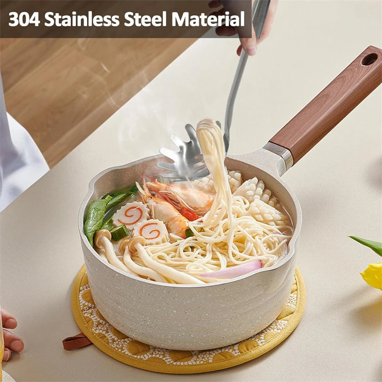 13-Piece Stainless Steel Kitchen Utensils Set – Long 304 Stainless Steel Cooking Utensil Set, Includes Ladle, Whisk, Tongs, Spatula, Skimmer, Turner, Pasta Server & More, Heat-Resistant & Dishwasher Safe