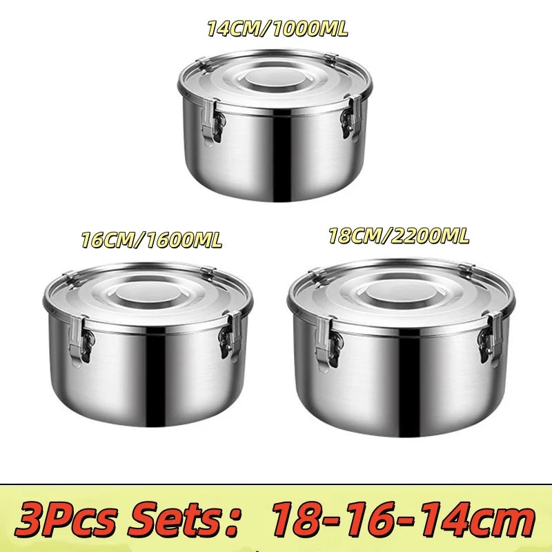 Stainless Steel Lunch Box Set 18 16 14 CM