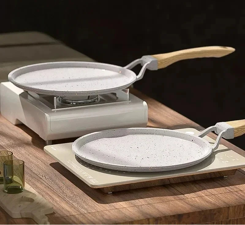 Maifan Stone Non-Stick Crepe & Pancake Pan with Wooden Handle(20/24/28cm) – Flat Pan Ideal for Pancakes, Crepes & Everyday Cooking , Induction & Gas Compatible