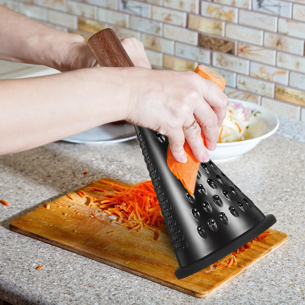 Stainless Steel Cone Grater with Wood Handle