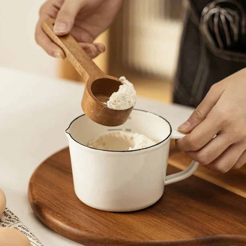 White Enamel Measuring & Milk Cup | Gas & Induction Safe | 500ml & 1000ml