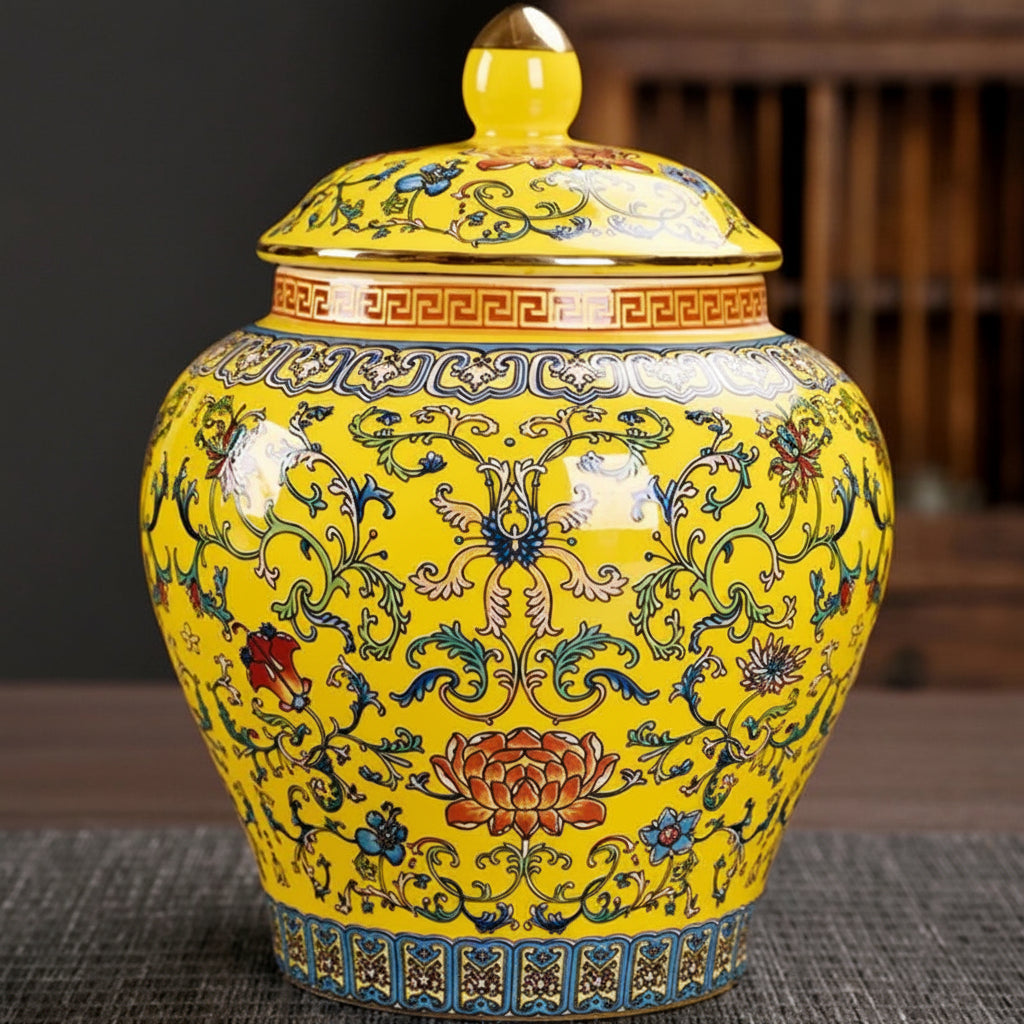 Ceramic Storage Pot & Tea Jar with Lid | Large Capacity | 5 Designs A