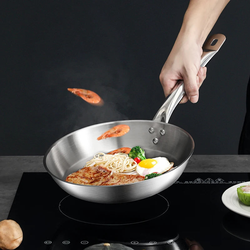 Stainless Steel Non-Stick Frying Pan - Available in 22cm, 24cm, 26cm & 28cm