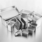 304 Stainless Steel Gastronorm GN Food Pans with Lids – 1/9, 1/6, 1/4, 1/3 & 1/2 Sizes for Buffet, Chafing & Catering
