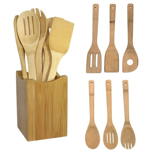 Bamboo Kitchen Utensil Set — 6 Piece