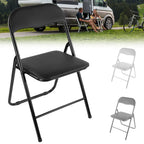 PU Leather Folding Chair with Padded Seat & Metal Frame | 2 Colours