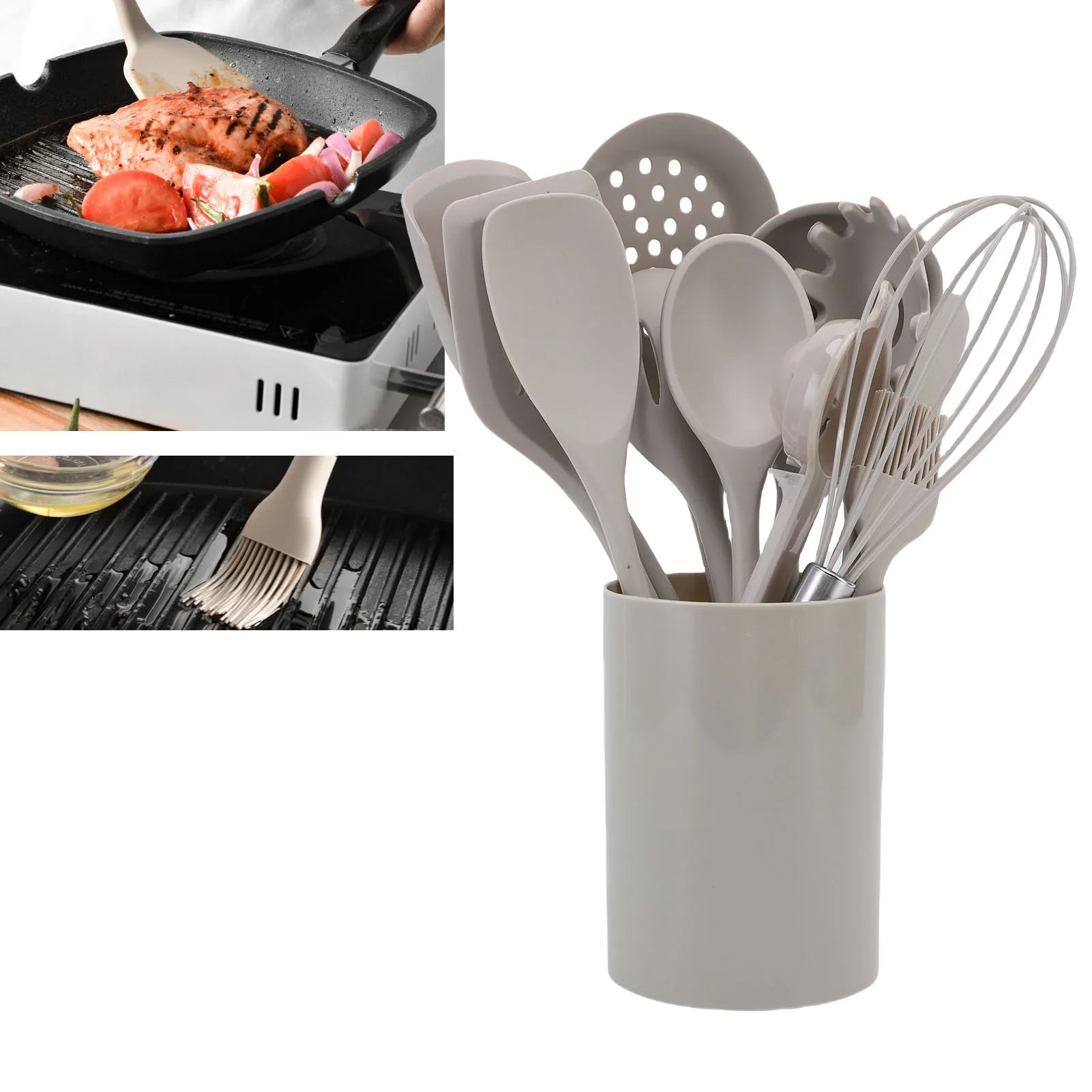 Silicone Utensil Set with Holder