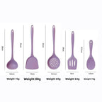 5-Piece Silicone Kitchen Utensil Set – Slotted Turner, Skimmer, Wok Turner, Soup Ladle & Rice Spoon, Non-Scratch, Great for Cooking and Everyday Kitchen Use