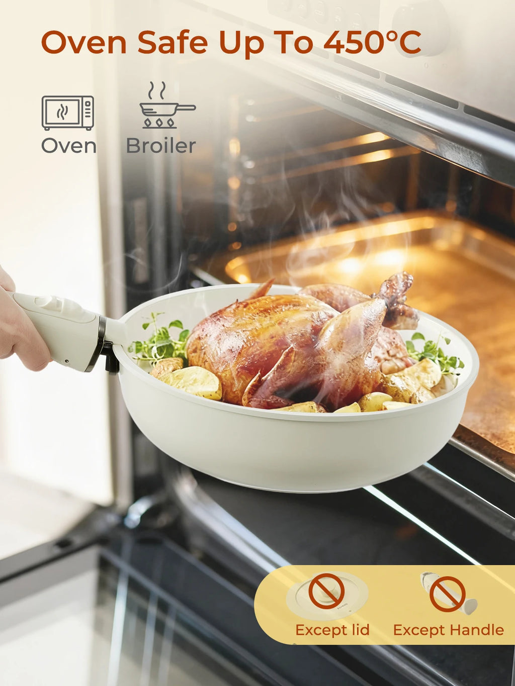 17-Piece Ceramic Non-Stick Cookware Set with Detachable Handles, Glass Lids, Plastic Storage Lids, Cooking Utensils & Pan Protectors, Die-Cast Aluminum Stackable Pots and Pans Set, Induction Compatible Frying Pans, Saucepans & Deep Frying Pan
