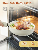 17-Piece Ceramic Non-Stick Cookware Set with Detachable Handles, Glass Lids, Plastic Storage Lids, Cooking Utensils & Pan Protectors, Die-Cast Aluminum Stackable Pots and Pans Set, Induction Compatible Frying Pans, Saucepans & Deep Frying Pan