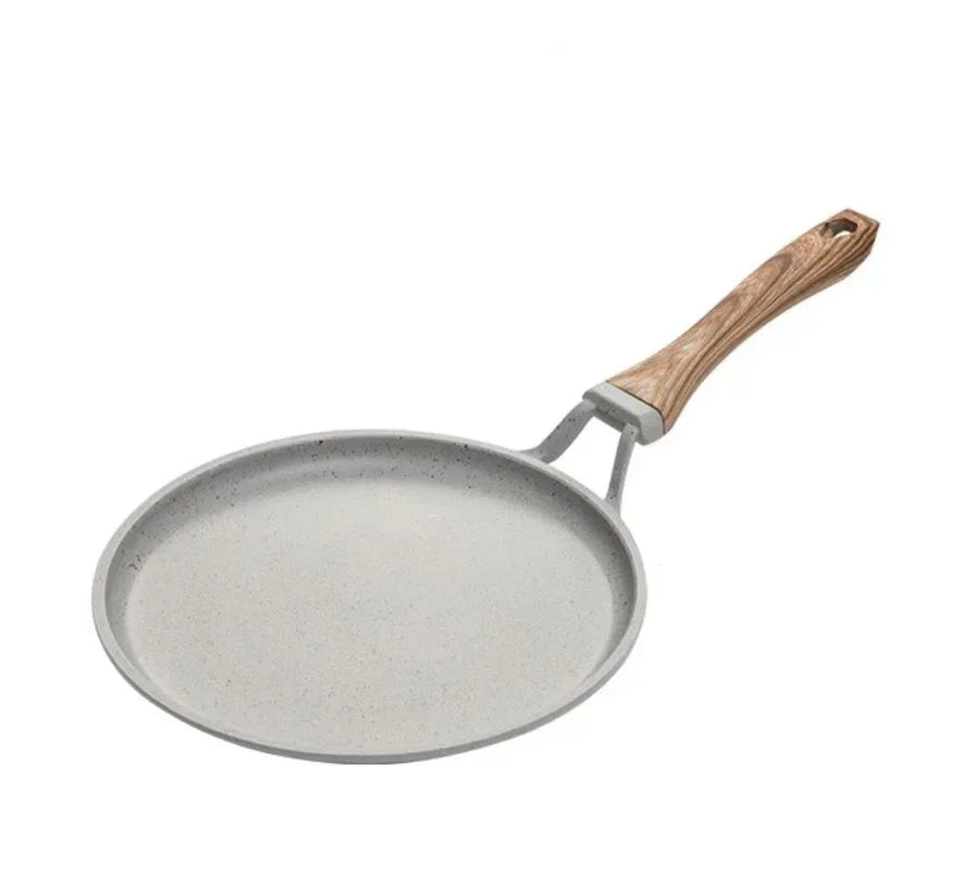 Maifan Stone Non-Stick Crepe & Pancake Pan with Wooden Handle(20/24/28cm) – Flat Pan Ideal for Pancakes, Crepes & Everyday Cooking , Induction & Gas Compatible