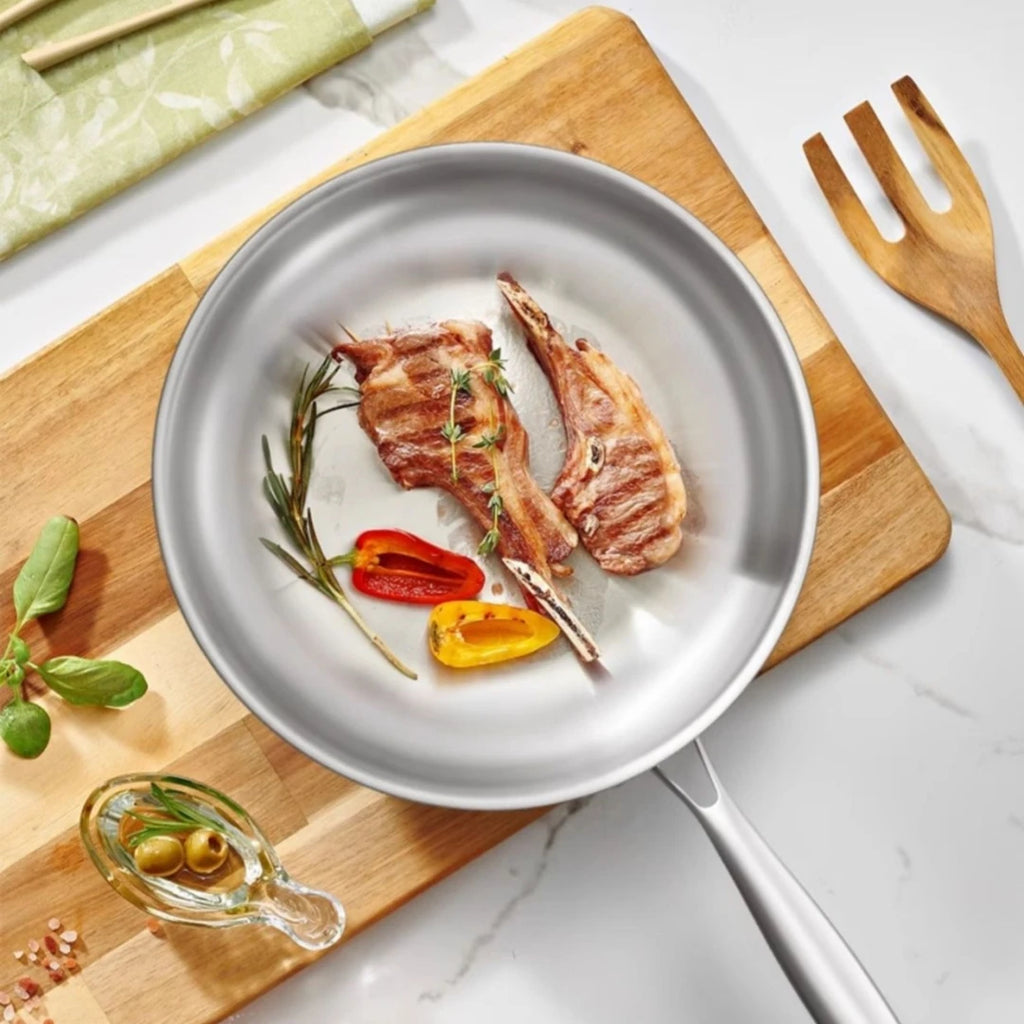 Stainless Steel Frying Pan | Uncoated | Ideal for Searing, One-Pan Meals & Everyday Cooking on Gas & Induction