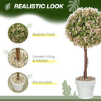 Set of 2 Decorative Artificial Plants, Cream White