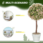 Set of 2 Decorative Artificial Plants, Cream White