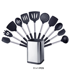 Black — 11 Piece Set with Holder