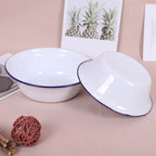 White Enamel Mixing Bowl | Retro Style | 2 Sizes