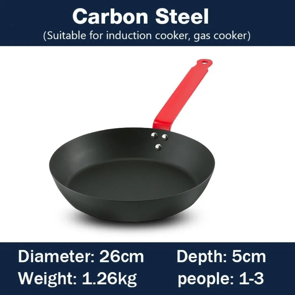Carbon Steel Skillet Pan Red 26cm
